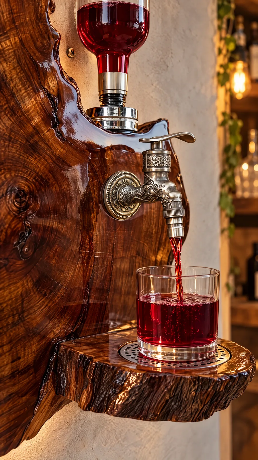 Detalhe da torneira vintage do Bar Homem Nobre